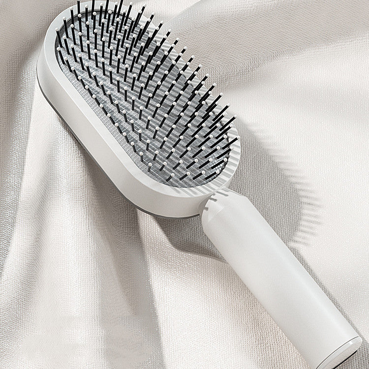 Self Cleaning Hair Brush For Women One-key Cleaning Hair Loss Airbag Massage Scalp Comb Anti-Static Hairbrush - HundredsandBelow.com