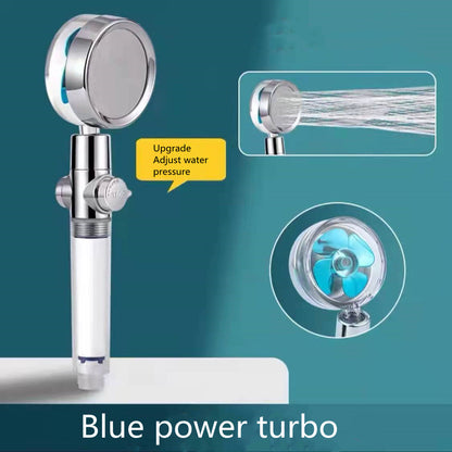 Shower Head Water Saving Flow 360 Degrees Rotating With Small Fan ABS Rain High Pressure Spray Nozzle Bathroom Accessories - HundredsandBelow.com