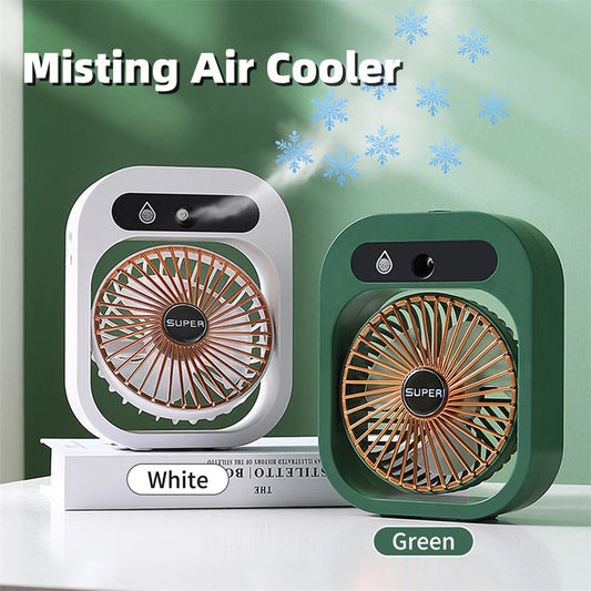 Air Conditioning Fan Desk Misting Fan Air Cooler Cooling USB Rechargeable Humidifier Portable Spray Fan With 3 Wind Speeds Mist Fan For Home - HundredsandBelow.com